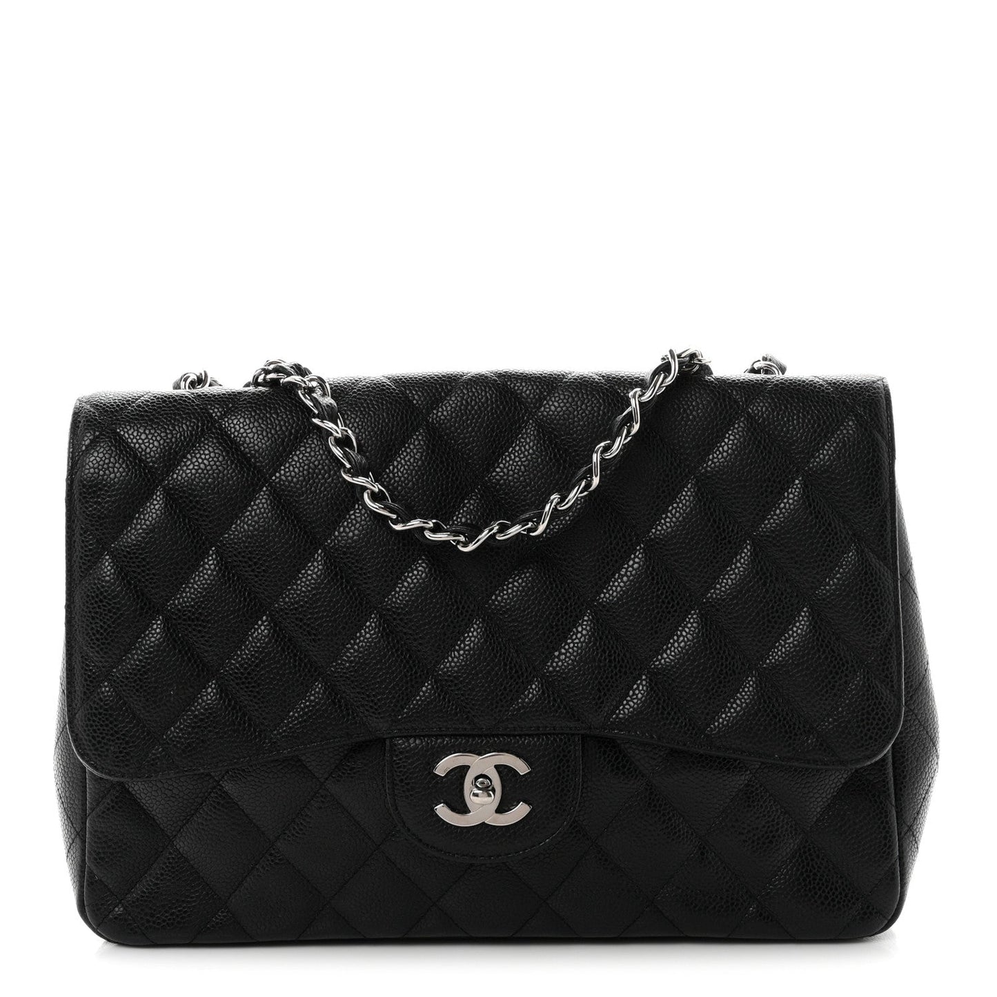 Caviar Quilted Jumbo Single Flap Black