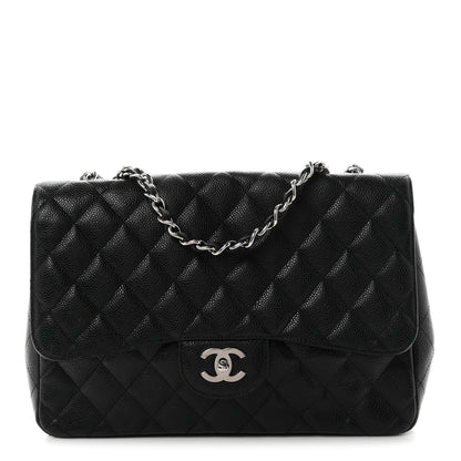 Caviar Quilted Jumbo Single Flap Black