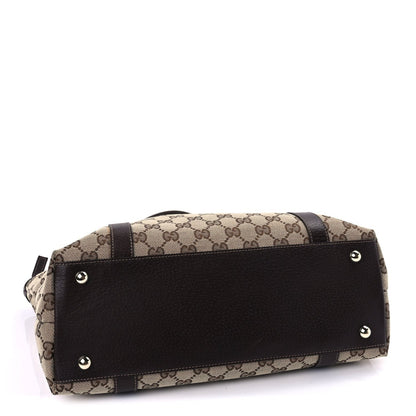 Monogram Medium Abbey Tote Dark Brown