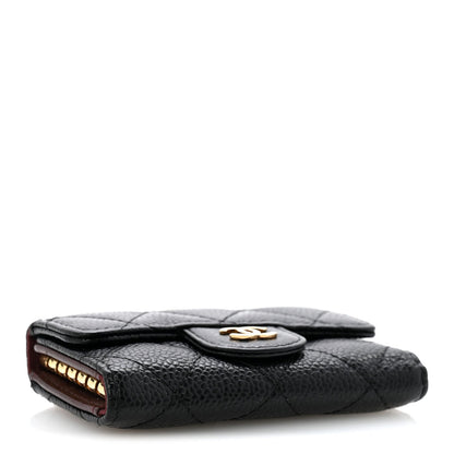 Caviar Quilted 6 Key Holder Black