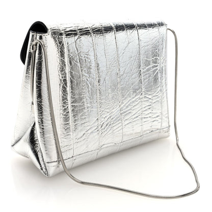 Metallic Eelskin Bobbi Bag Silver