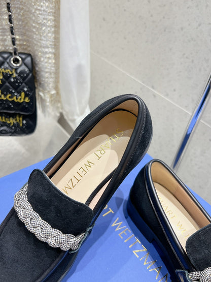 SW Palmer Highshine Loafer With Crystal Black Suede 554368