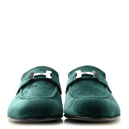 Velvet Mens Paris Loafers 43.5 Vert Fonce