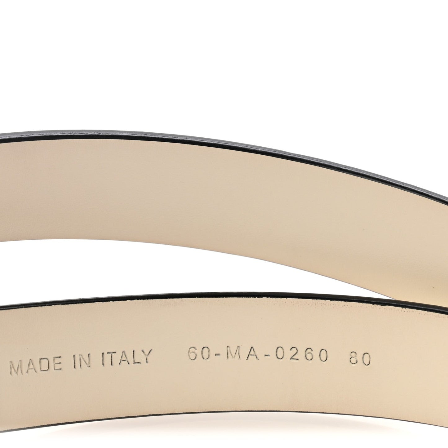 Calfskin Saddle Belt 80 32 White