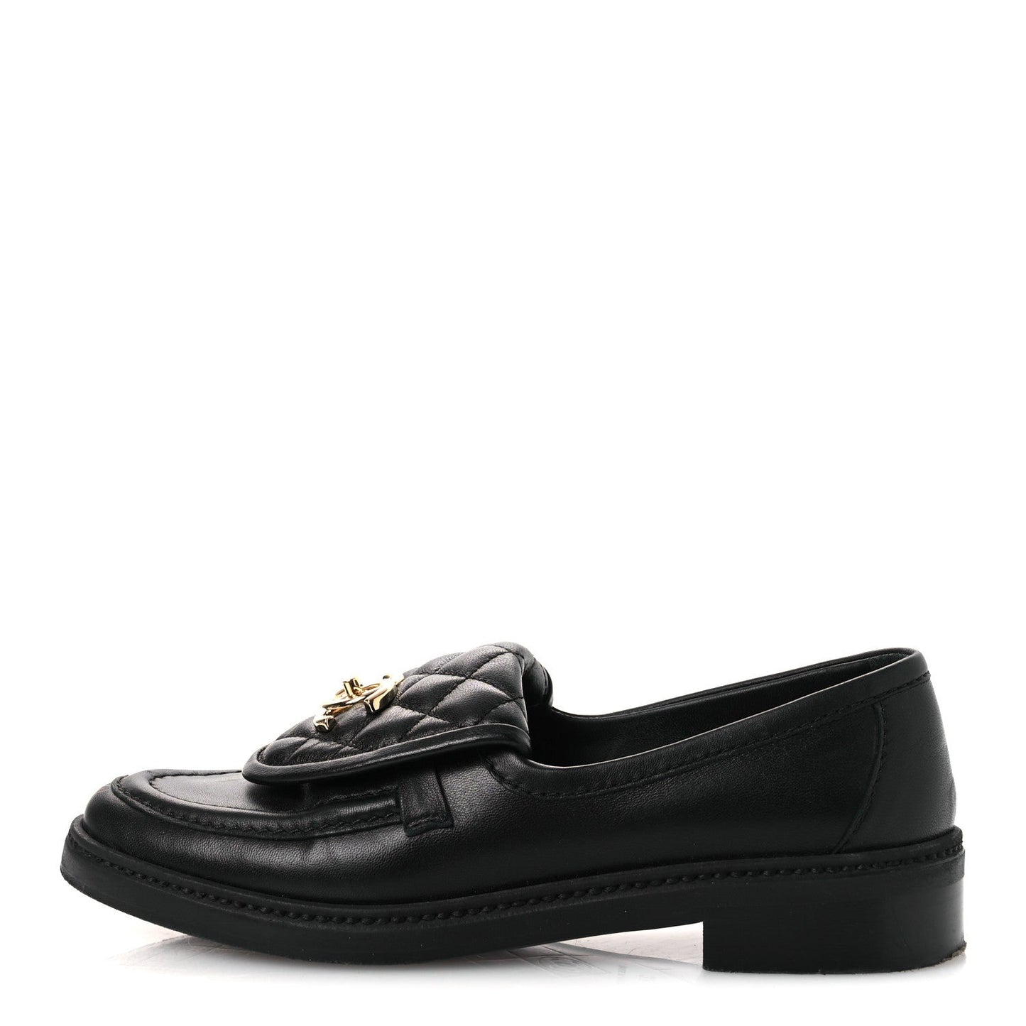 Lambskin Quilted CC Turnlock Loafers 37 Black 37 Black