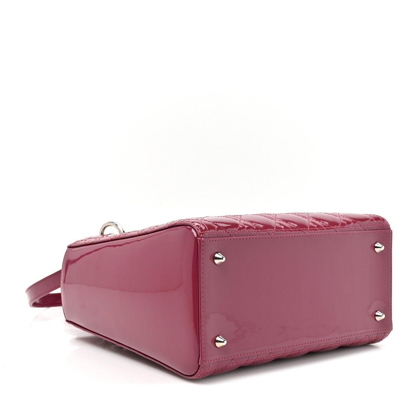 Patent Cannage Medium Lady Dior Dark Pink