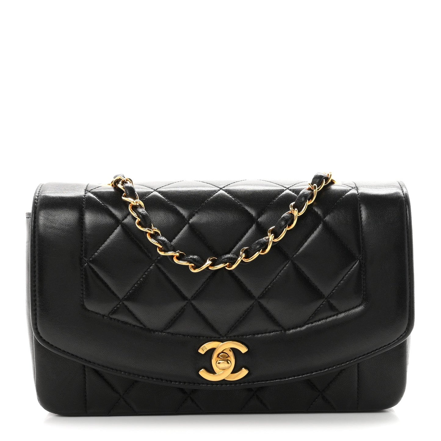 Lambskin Quilted Small Single Flap Black