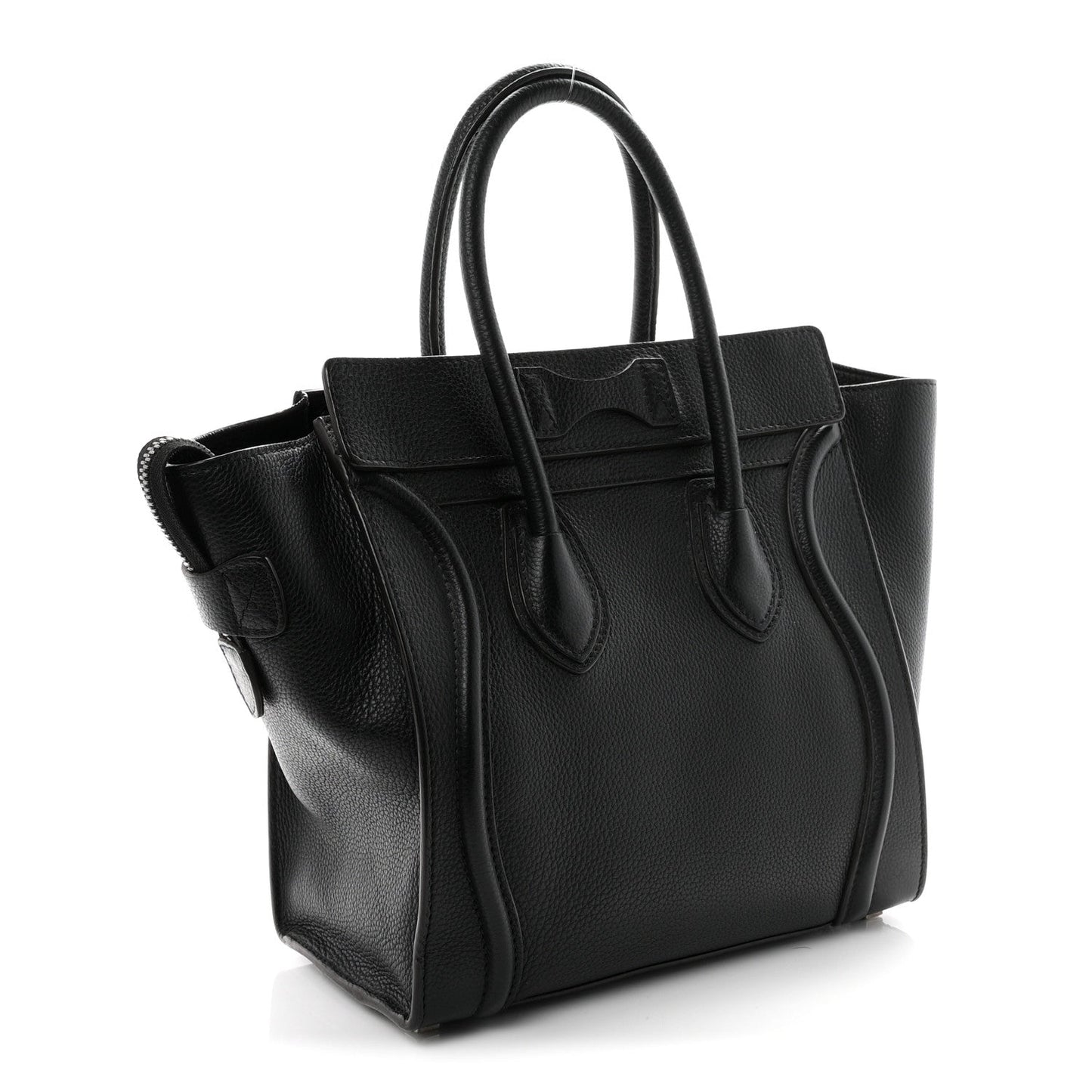 Drummed Calfskin Micro Luggage Black