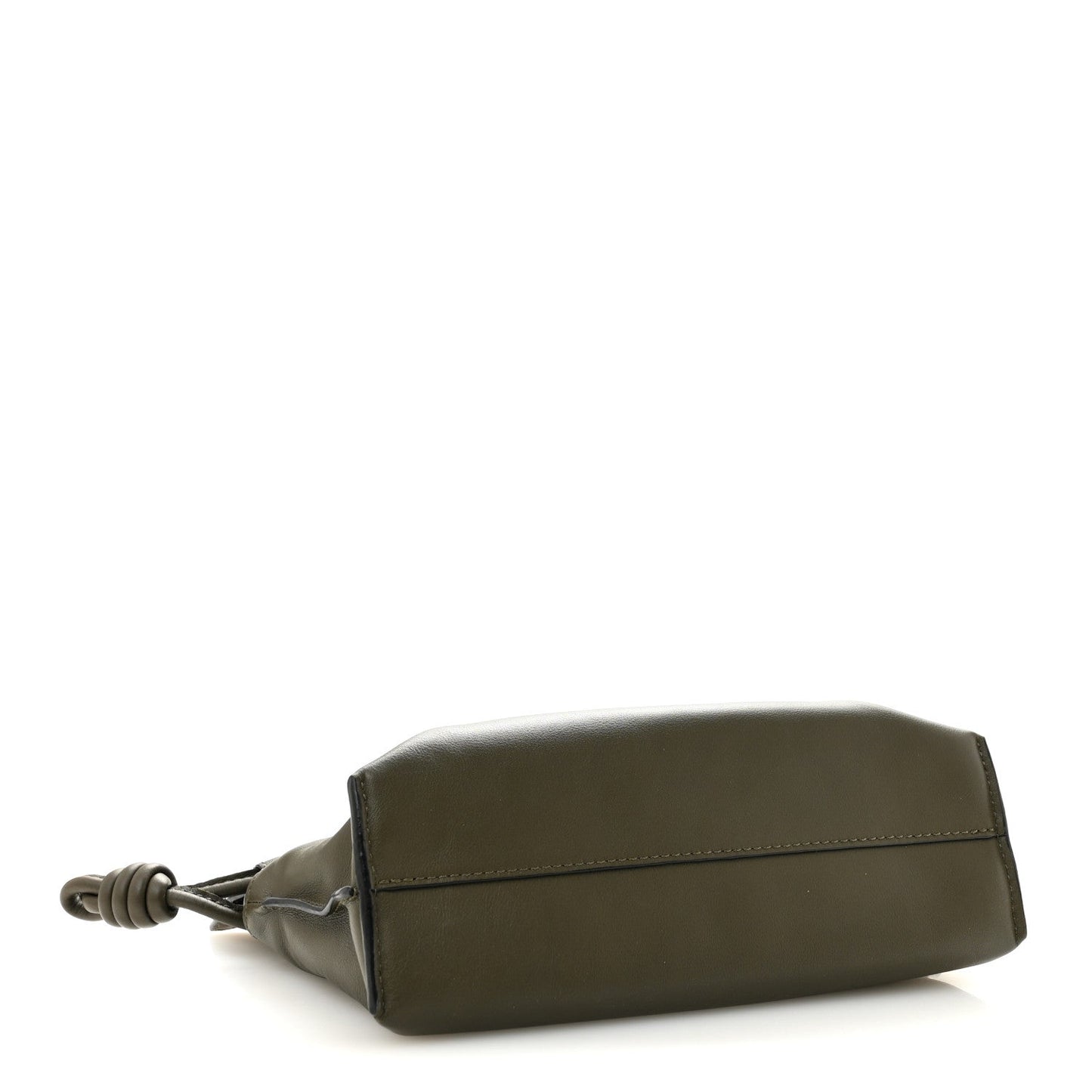 Calfskin Mini Flamenco Knot Clutch Dark Khaki Green