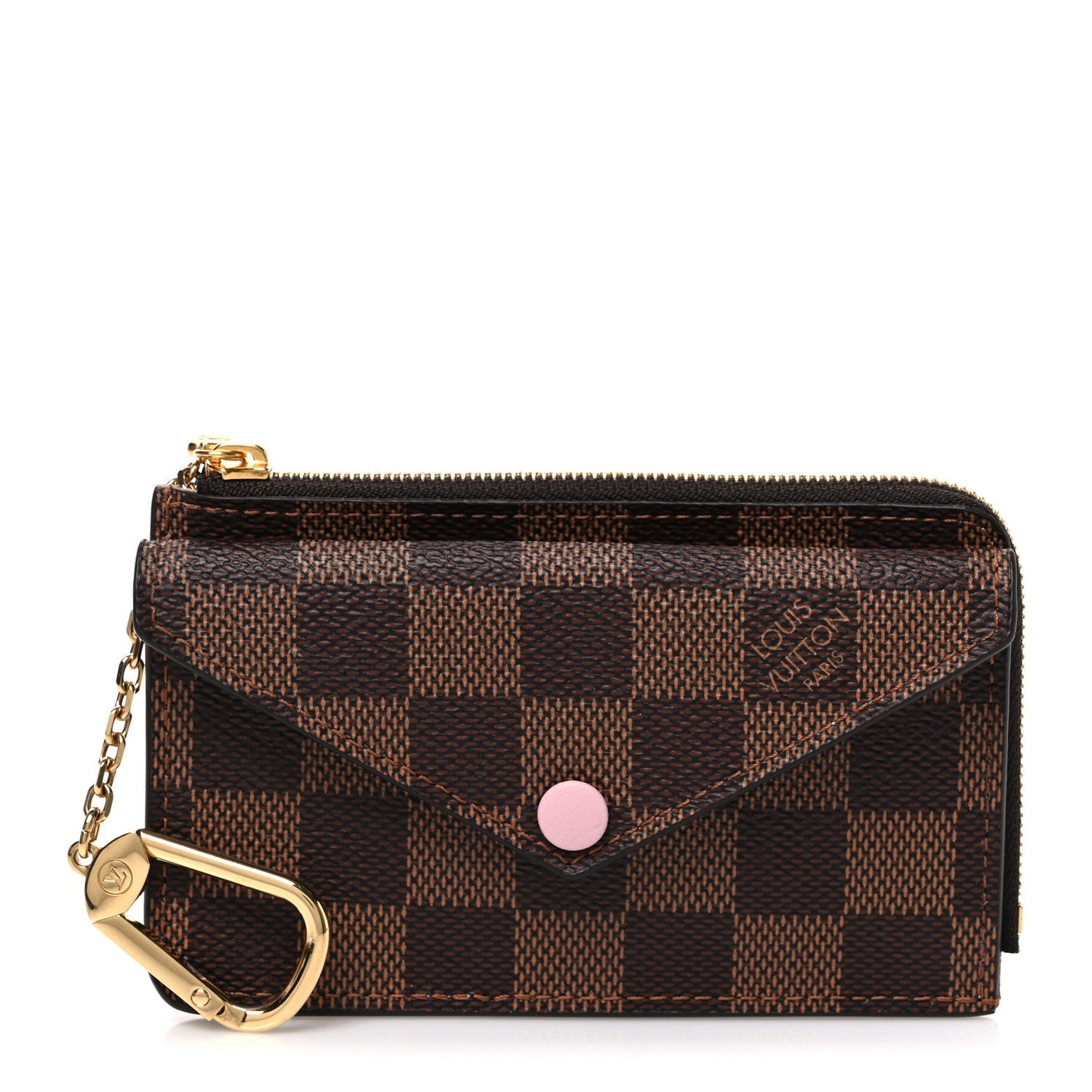Damier Ebene Recto Verso Card Holder Rose Ballerine