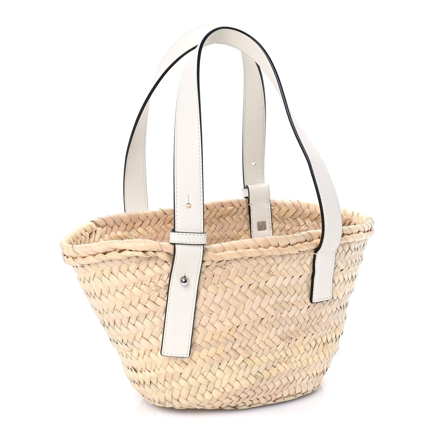 Raffia Mini Basket Tote Bag Natural White Natural white