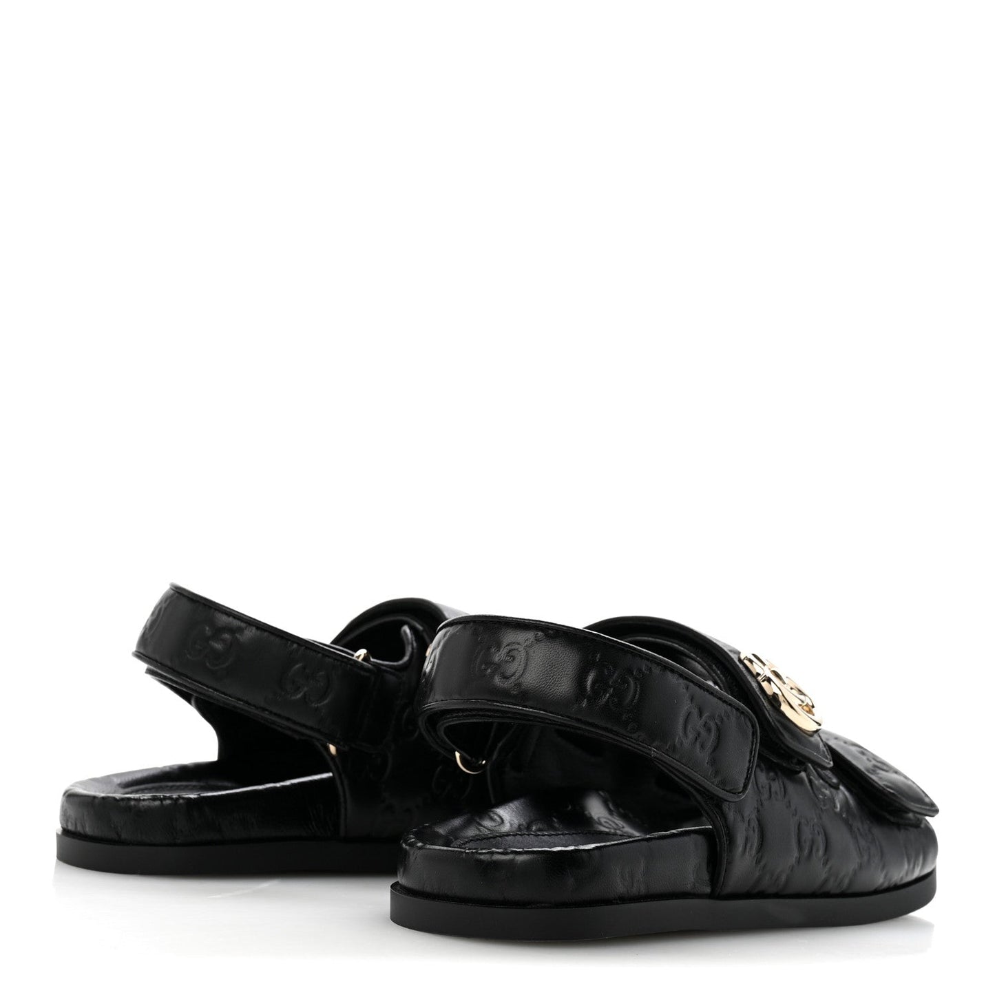 Guccissima GG Embossed Womens Sandals 36 Black