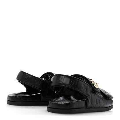 Guccissima GG Embossed Womens Sandals 36 Black