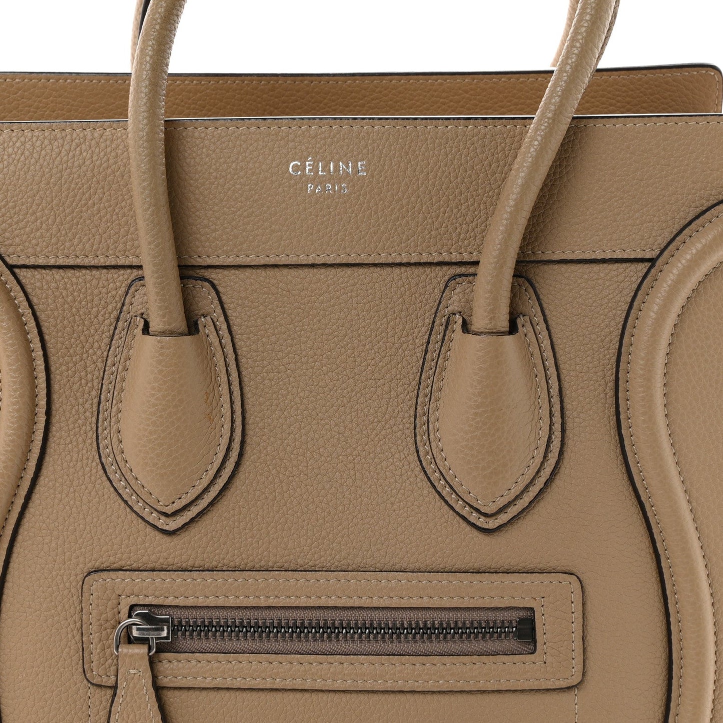 Drummed Calfskin Micro Luggage Dune