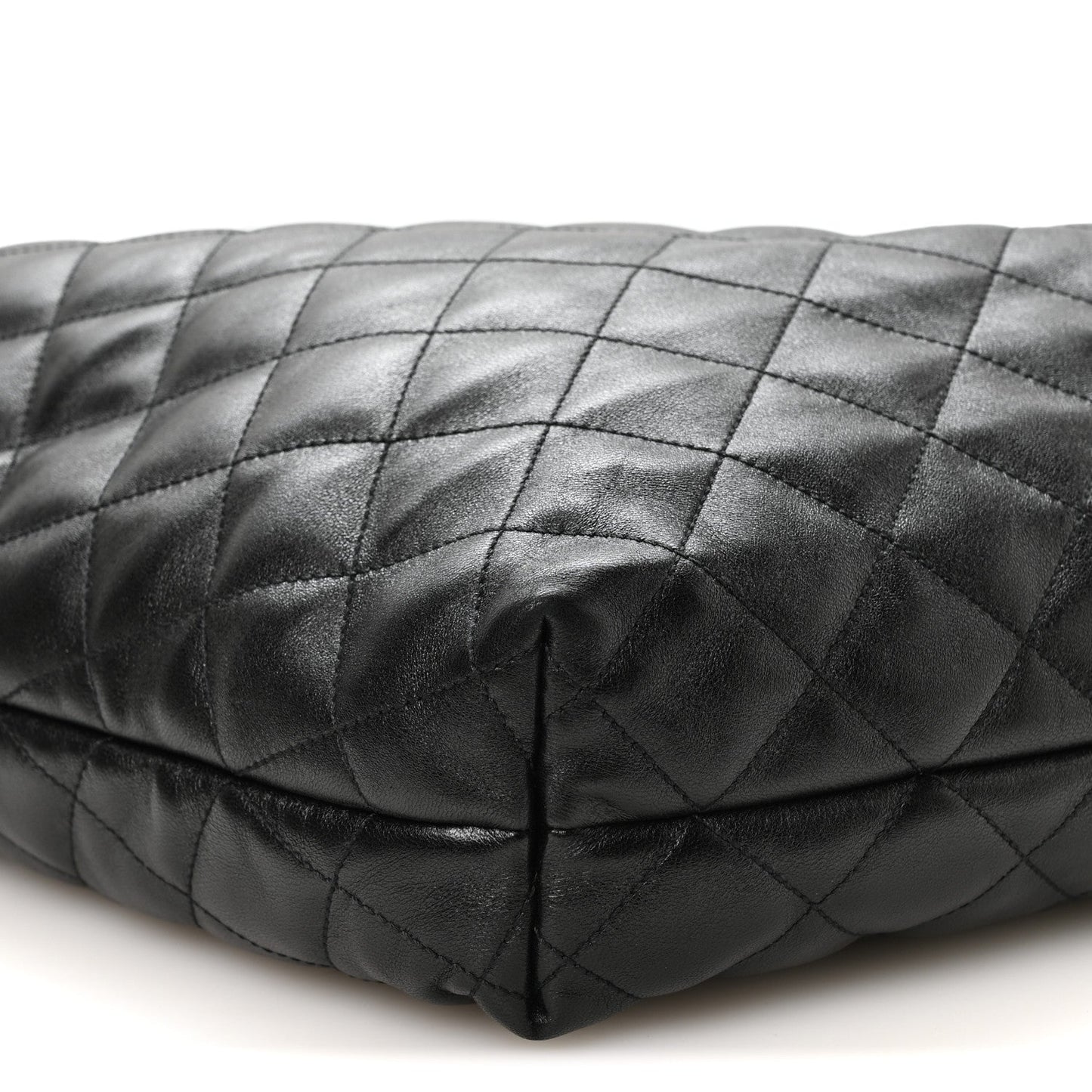 Lambskin Quilted Maxi Icare Shopping Tote Black
