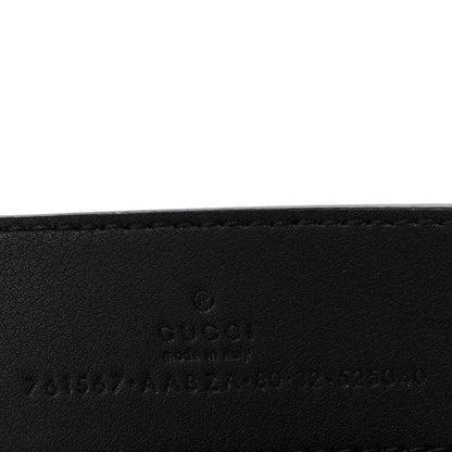 Piuma Calfskin Jumbo GG Embossed 35mm Belt 80 32 Black