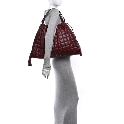 Calfskin Quilted Large Deco Tote Bag Rosso Ancora Red