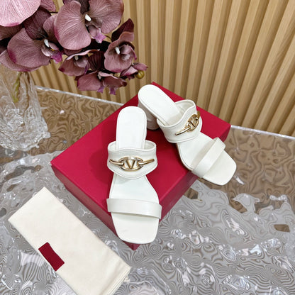 High Heel 70 Sandal The Bold Edition Vlogo Square Toe White