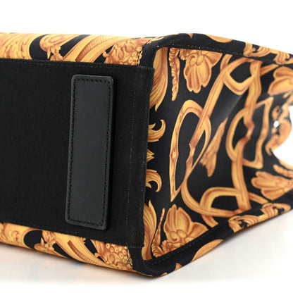 Canvas Baroque Print Medusa Small Tote Black