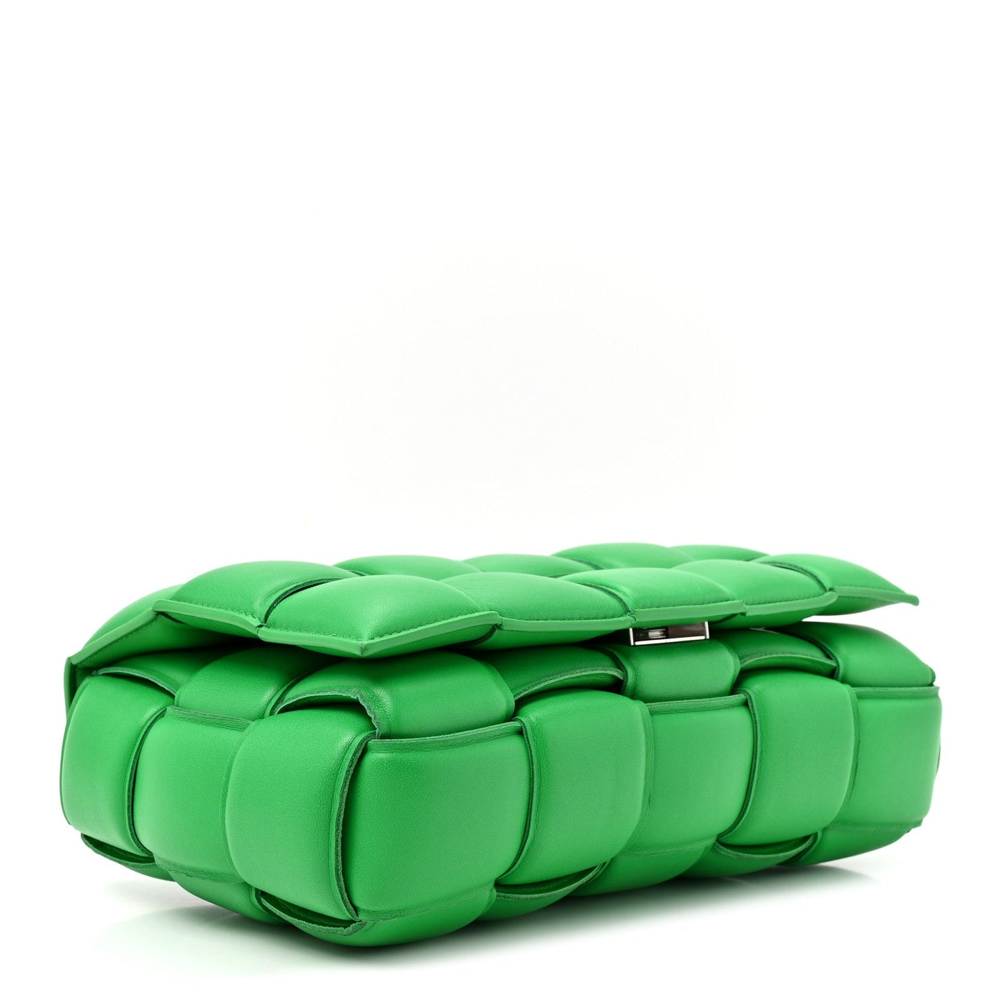 Nappa Maxi Intreccio Padded Cassette Crossbody Bag Parakeet