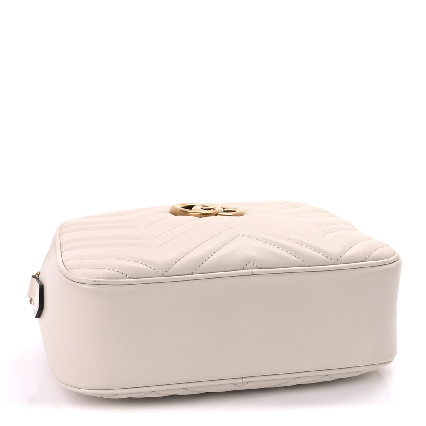 Calfskin Matelasse Small GG Marmont Chain Shoulder Bag  White