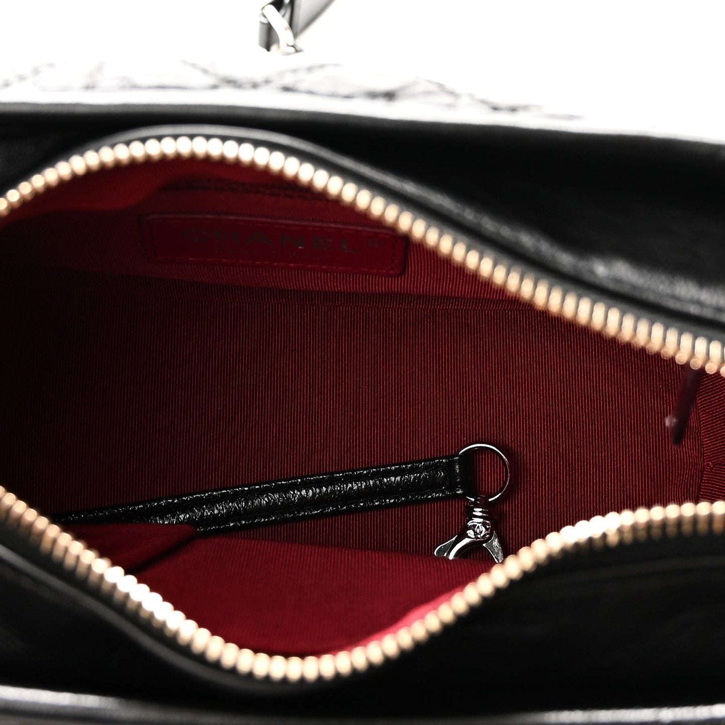 Aged Calfskin Quilted Charms Small Gabrielle Hobo Black