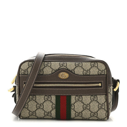 GG Supreme Monogram Web Mini Ophidia Shoulder Bag  Brown