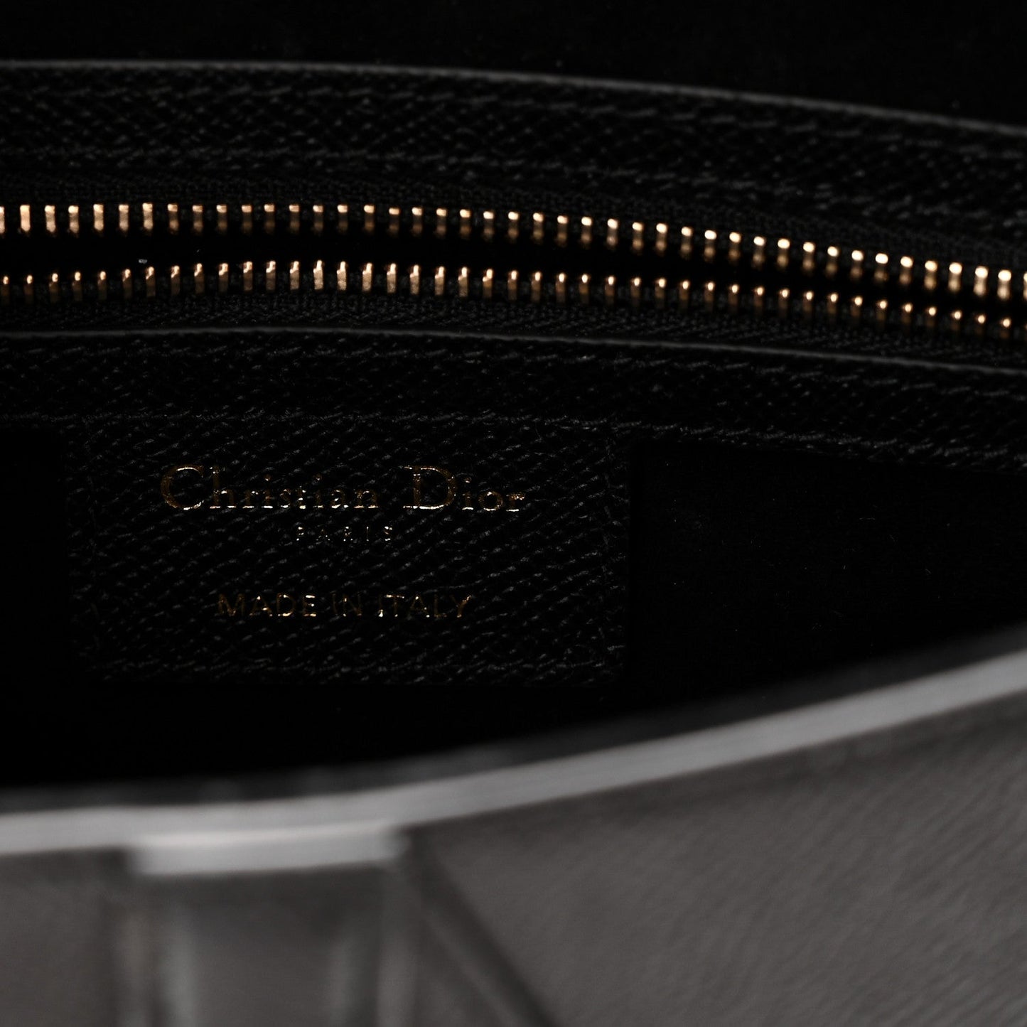 Grained Calfskin Saddle Bag With Strap Black