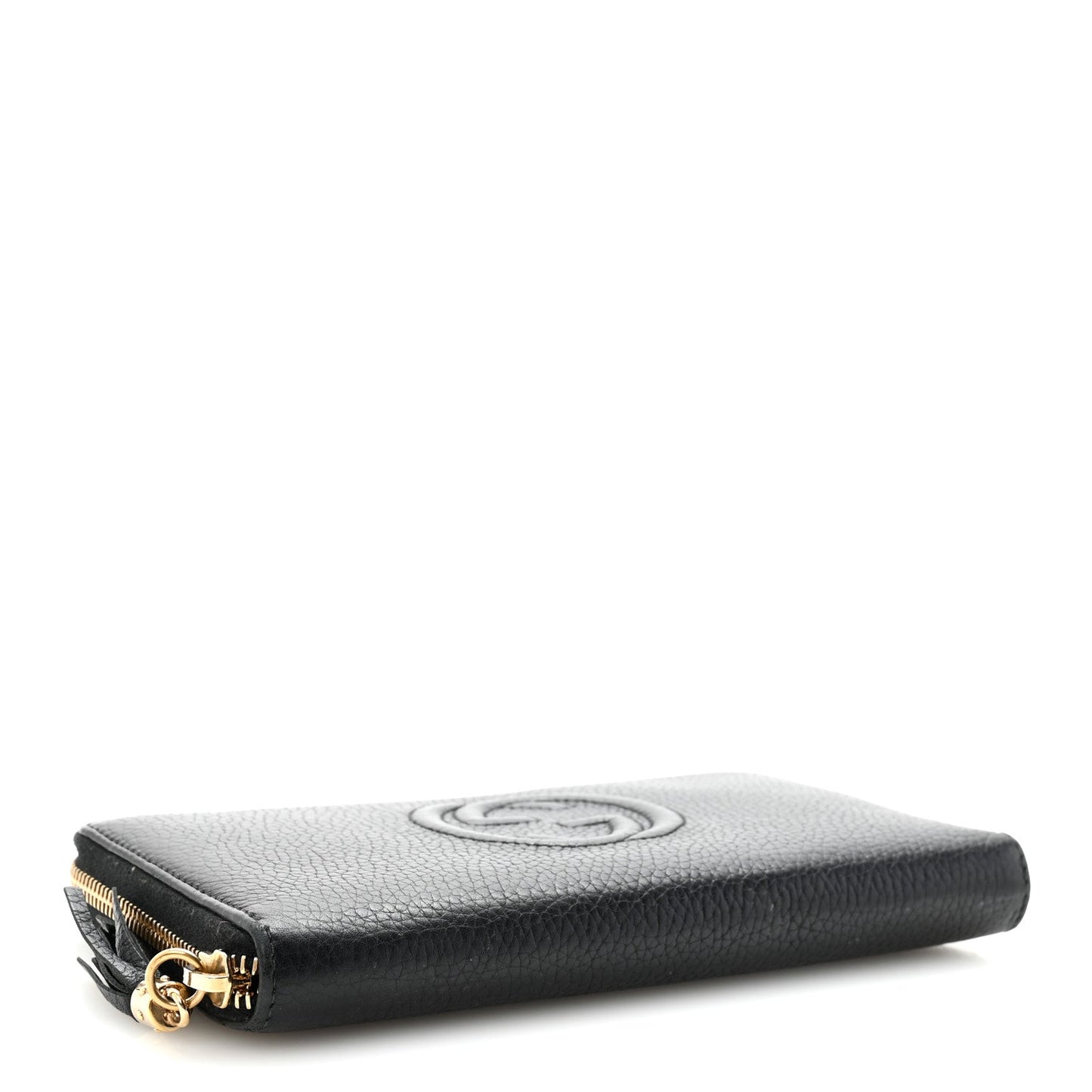 Pebbled Calfskin Soho Zip Around Wallet Black