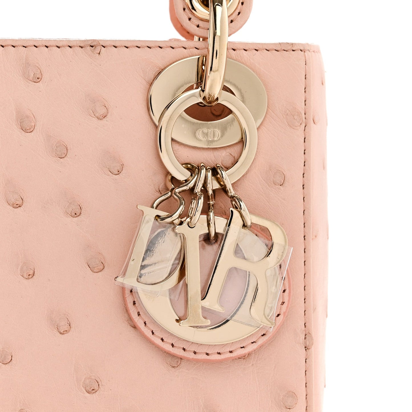Ostrich Mini Lady Dior Light Pink