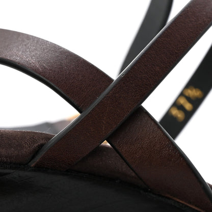 Calfskin Cassandra 90 Wedges 37.5 Ultra Dark Brown