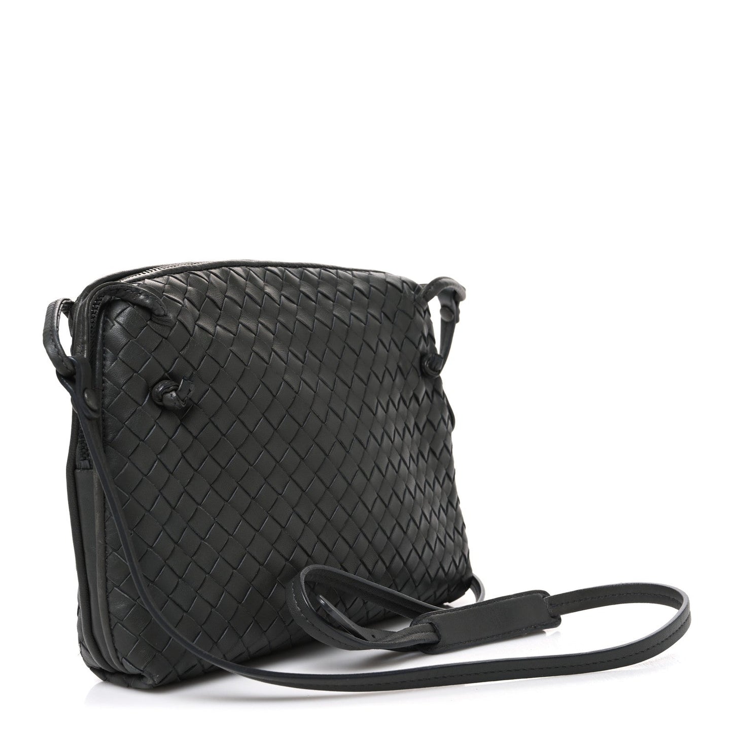 Nappa Intrecciato Nodini Crossbody Messenger New Light Grey