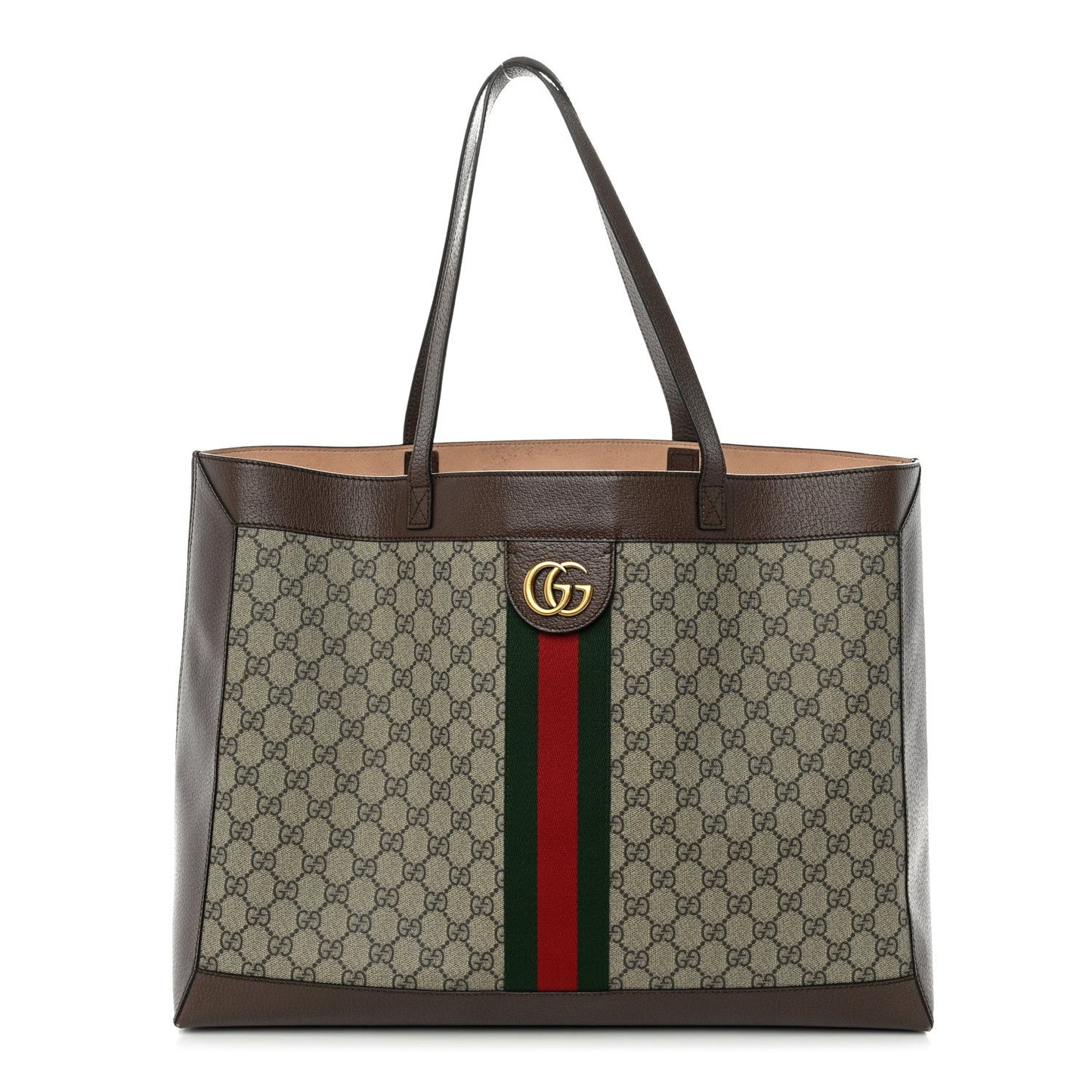 GG Supreme Monogram Web Ophidia Tote Brown