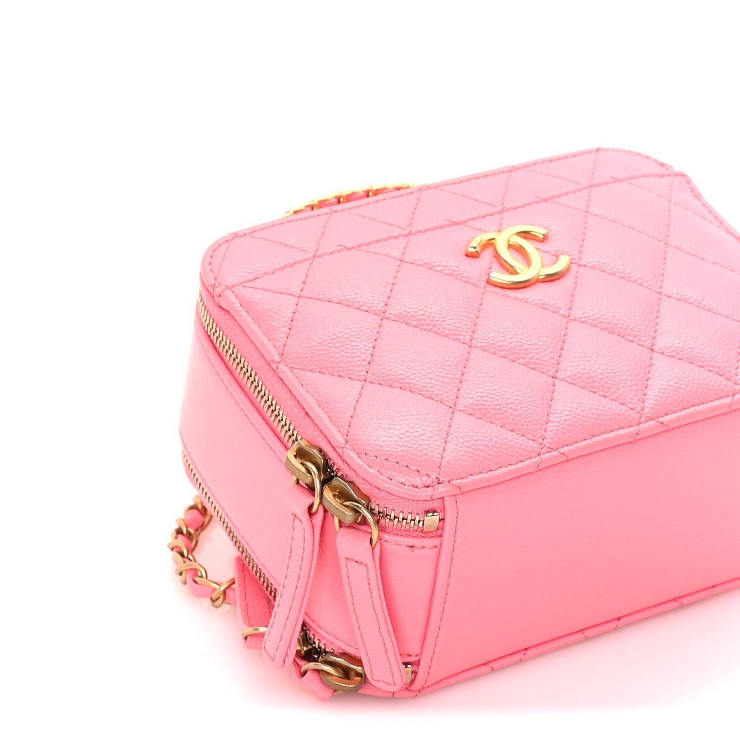 Caviar Quilted Pick Me Up Mini Vanity Case  Pink