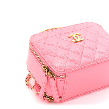 Caviar Quilted Pick Me Up Mini Vanity Case  Pink