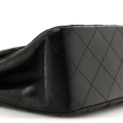 Lambskin Quilted Jumbo Single Flap Black