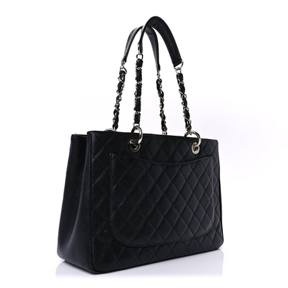 Caviar Quilted Grand Shopping Tote GST Black