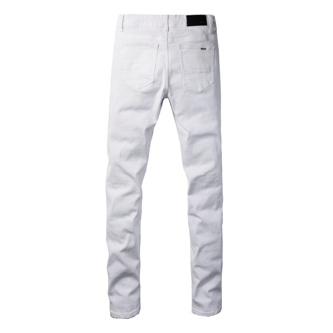 Amr White Ripped Jeans