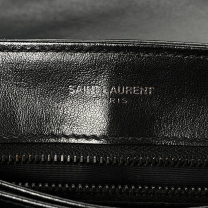 Calfskin Y Quilted Monogram Monochrome Toy Loulou Crossbody Bag Black