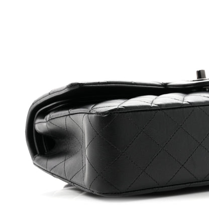 Lambskin Quilted Medium Double Flap So Black