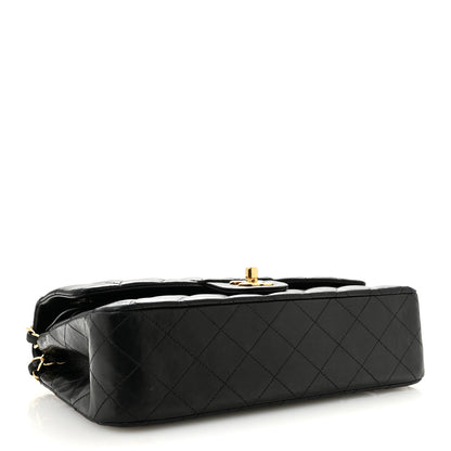 Lambskin Quilted Medium Double Flap Black