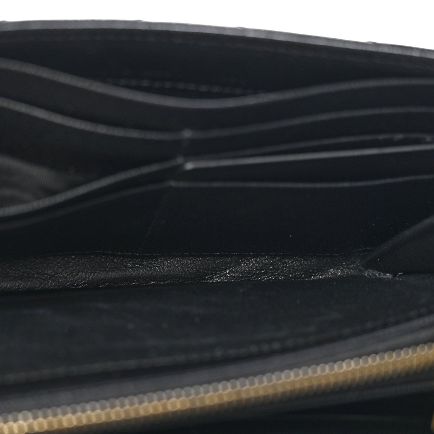 Grain De Poudre Matelasse Chevron Monogram Flap Wallet Black