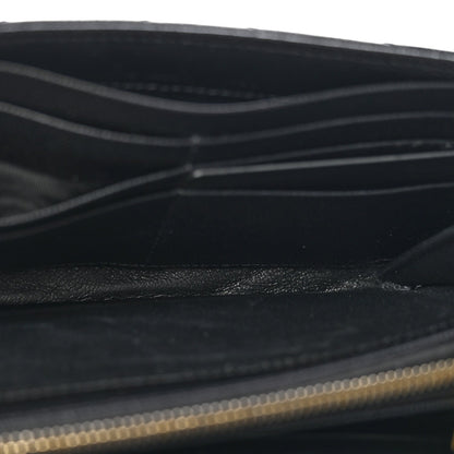 Grain De Poudre Matelasse Chevron Monogram Flap Wallet Black