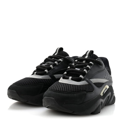 Technical Mesh Calfskin Mens B22 Sneakers 40 Black