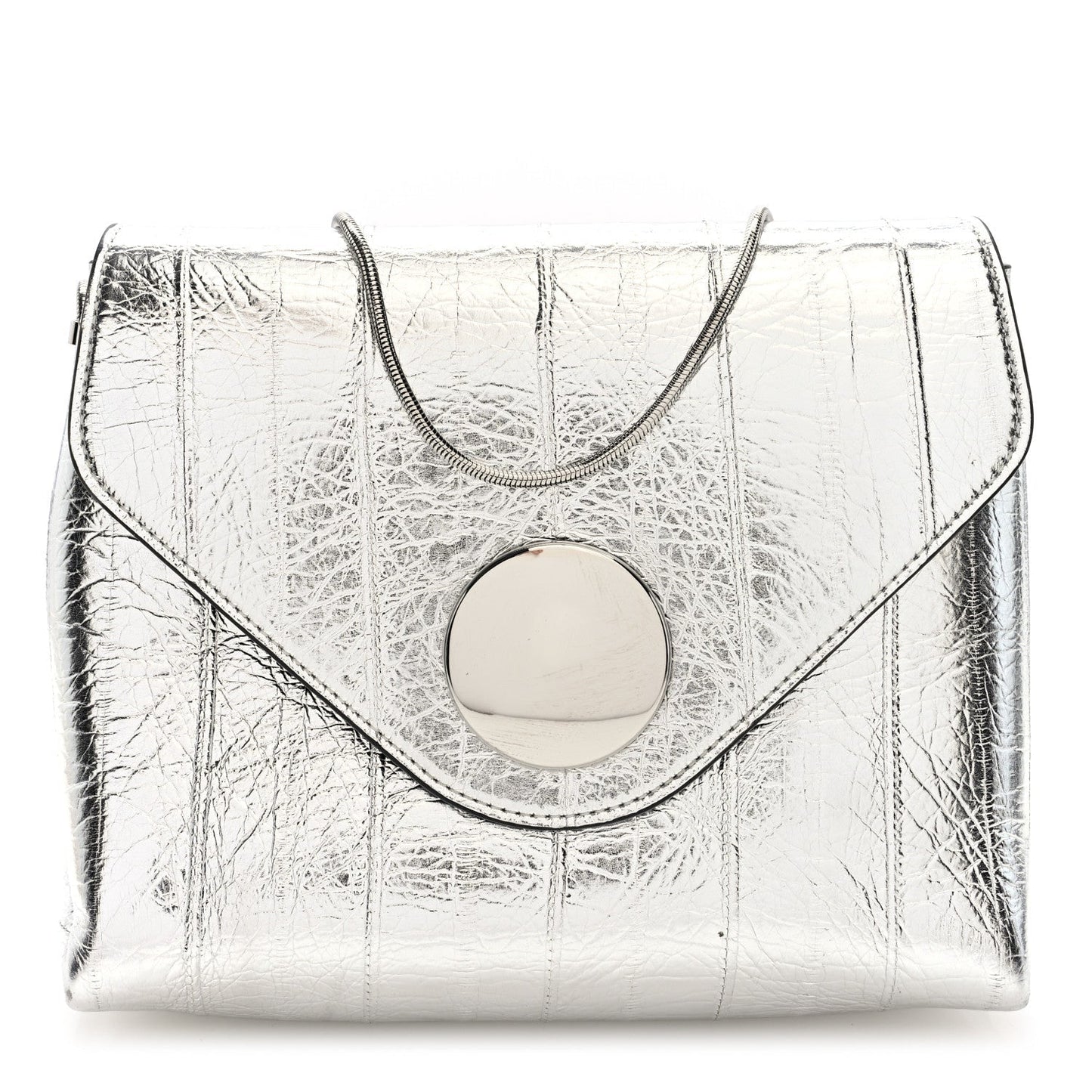 Metallic Eelskin Bobbi Bag Silver