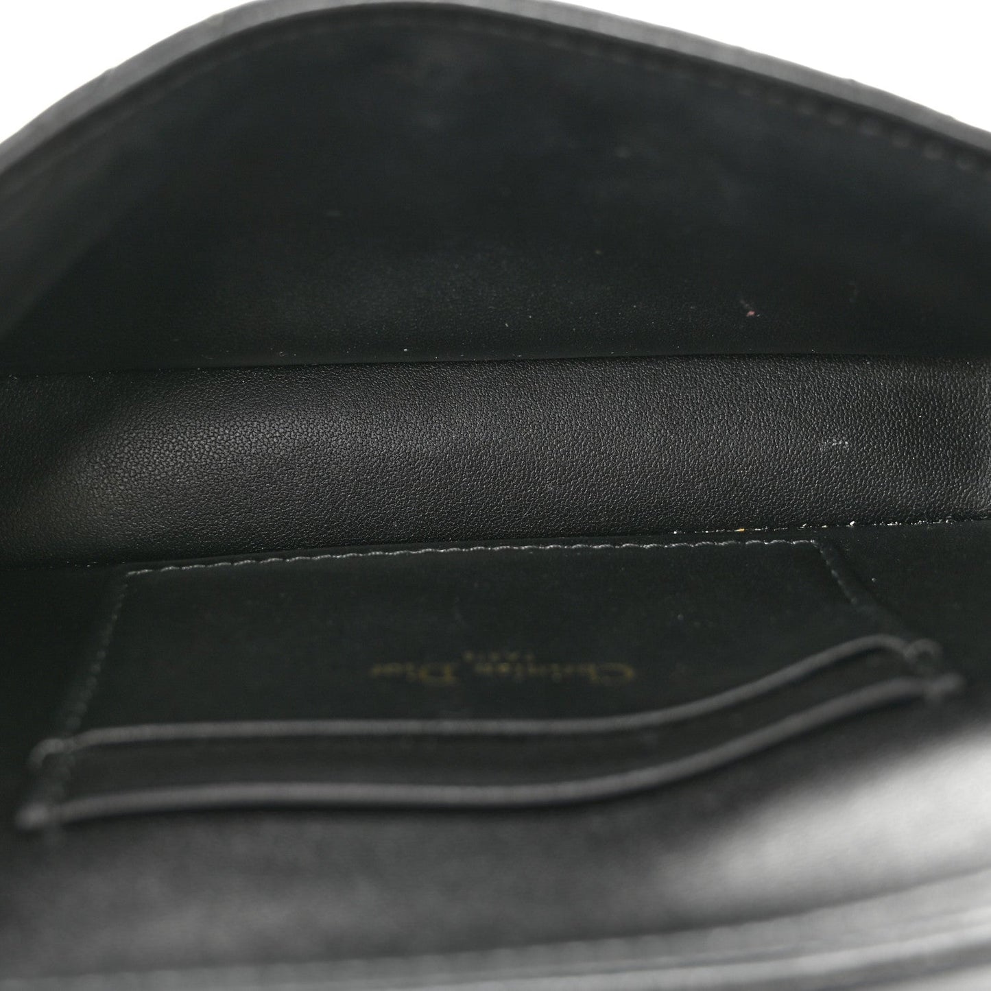 Lambskin Cannage Dior Talk Phone Pouch  Black