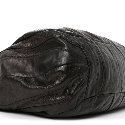 Nappa Pleated Hobo Grafite Mordore