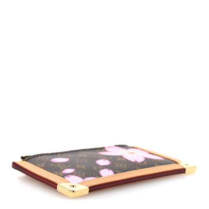 Monogram Cherry Blossom Key Pouch Brown