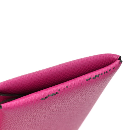 Epsom Calvi Card Case Rose Pourpre