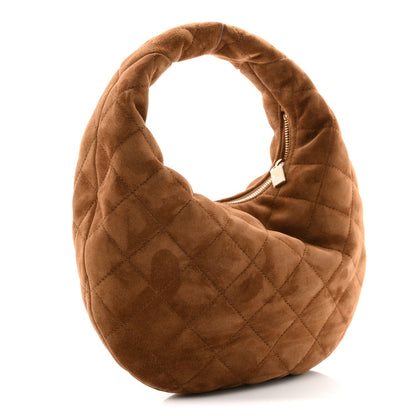 Suede Quilted Icarino Bag Caramel Cognac